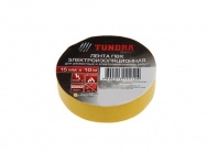 Изолента TUNDRA, 15 мм х 10 м, желтая